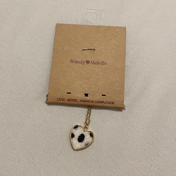 Brandy Melville cow pattern heart necklace - Picture 1 of 1